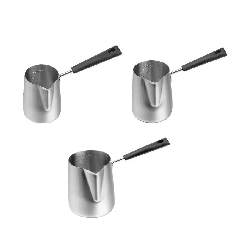 Cups Saucers Stainless Steel Milk Frothing Pitcher With Scale Pour Cup Barista Steam Pitchers Coffee Frother For Home Shop Cafe