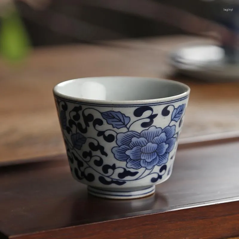 Cups Saucers Retro Blue And White Porcelain Master Cup Large Tea Pieces Single Bowl Personal Ceramic Set