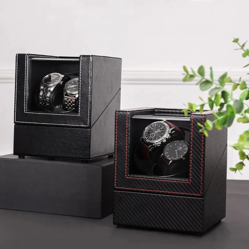 Titta på lådor Fall Double 20 Titta på Winder för automatiska klockor Titta på låda USB -laddning Titta på Winding Mechanical Box Motor Shaker Watch Winder 230619