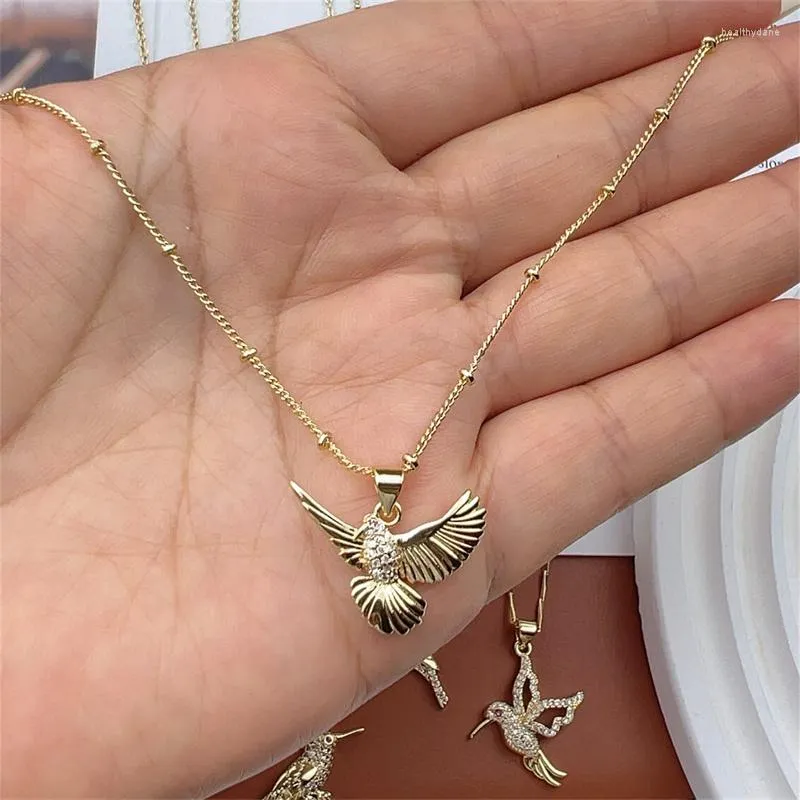 Kettingen 2023 Compact Prachtige Punk Phoenix Eagle Vogel Hanger Ketting Leuke Witte Cz Charm Choker Voor Vrouwen Mannen Paar Sieraden geschenken