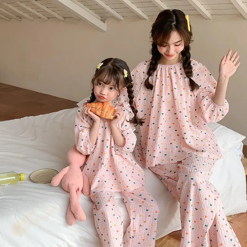 Family Matching Pajamas Mom and Son Sleepwear Sets Parent Child Clothing
