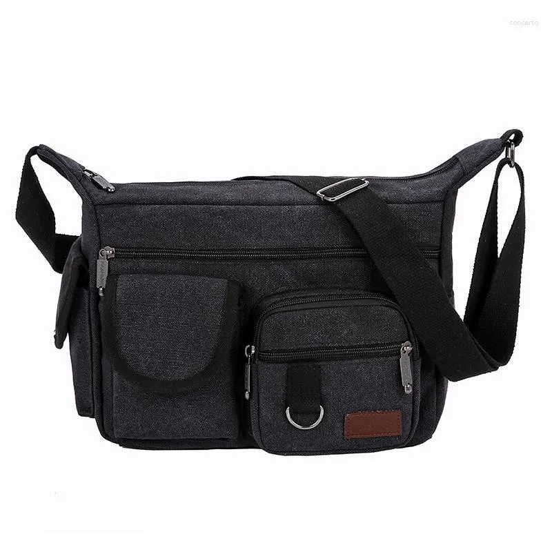 Bolsas de ombro Moda Bolsa de lona masculina Britânica Retro Trend Bola de negócios de lazer mensageiro de grande capacidade