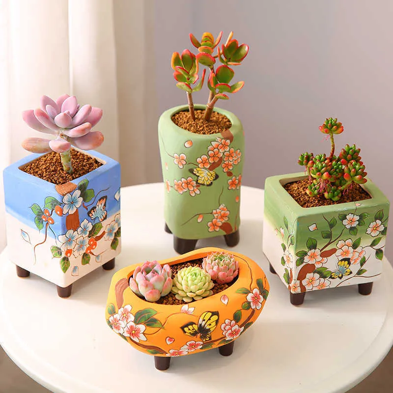 Planters POTS POT BUNGA YANG DENGAN TANGAN POT POT MULTI DAGING TANAMAN POT BUNGA Fashion Angin Pot Bunga