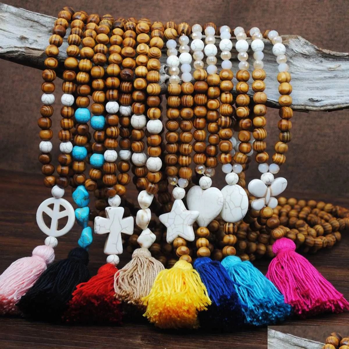 Handmade Knotted Wood Beaded Tassel Angelady Buddhist Necklace With Buddha  Design Long Statement Jewelry For Women And Girls With Wooden Stone Drop  From Bdesybag, $30.05 | DHgate.Com