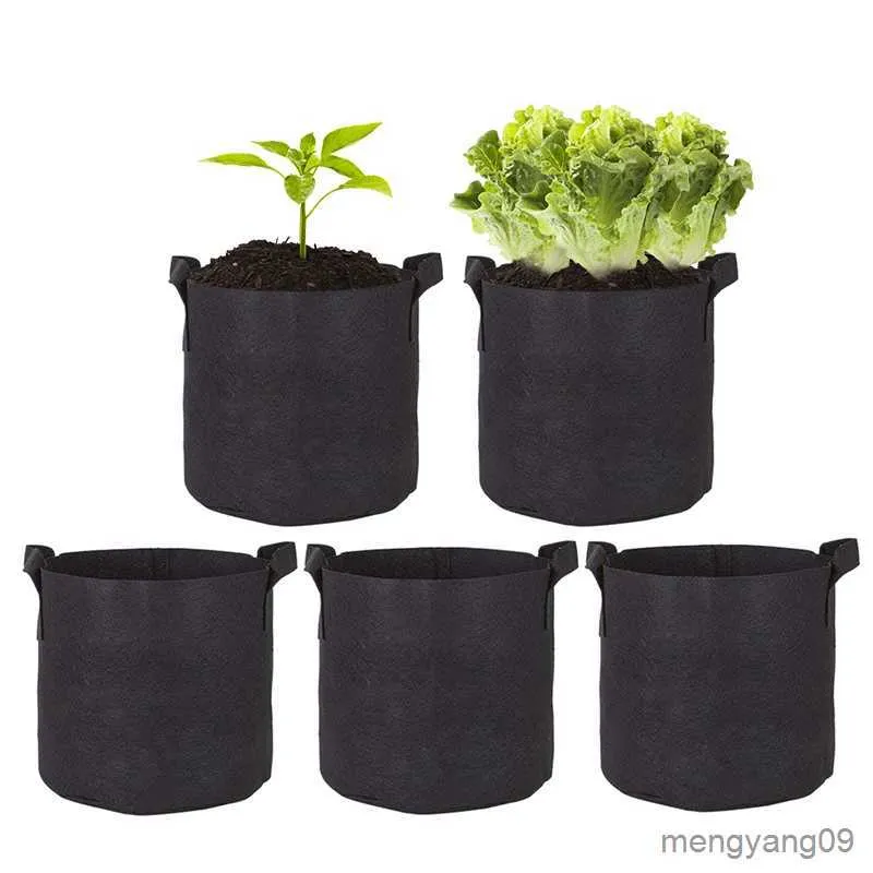 Planters Pots 5Pcs Felt Grow Bag Gardening Growing Planter Flower Vegetable Potato Container Greenhouse Planting Nursery Pot Garden Supplies R230620