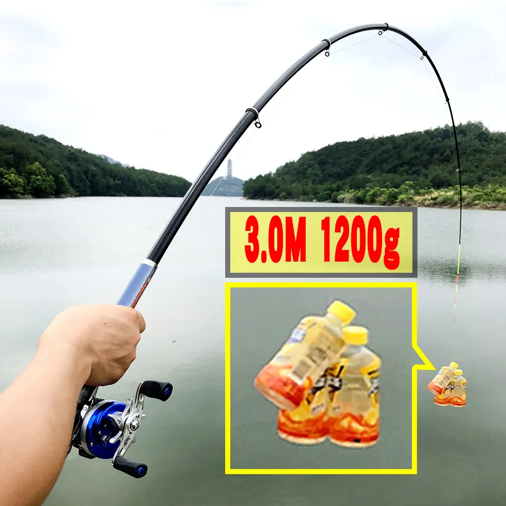 Boat Fishing Rods 1.8 3.0m Carbon Telescopic Fishing Rod Combo