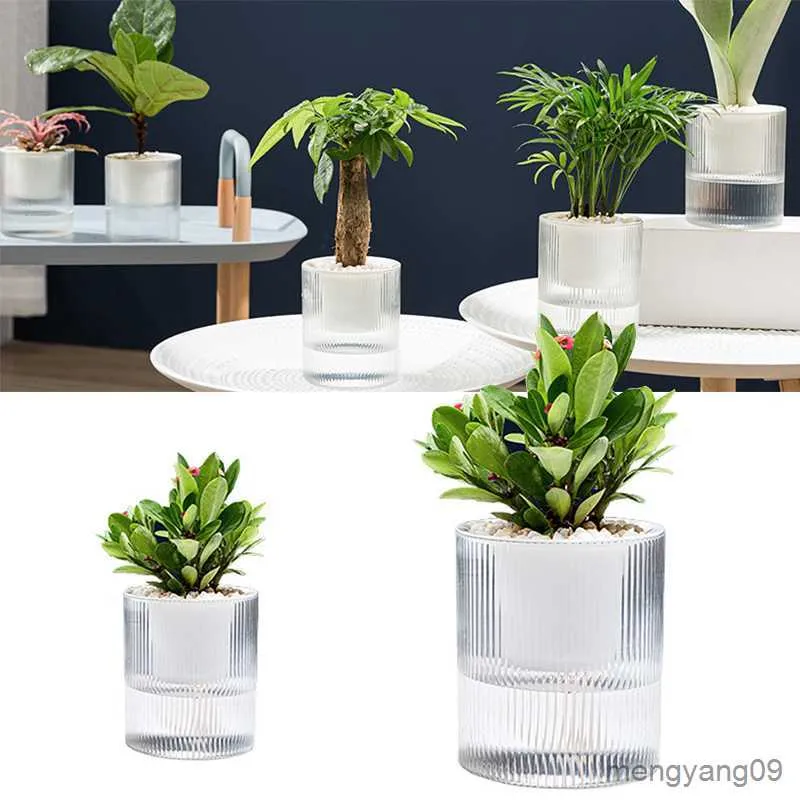 Vasos de plantas Vaso de alta qualidade com rega automática com recipiente de água Vaso de flores redondo decorativo e floreira para decoração de jardim R230620