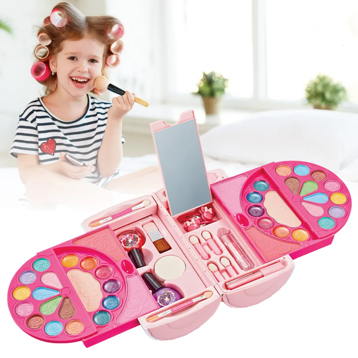 Maquillage Enfant Jouet pour Fille Kit，non toxique, lavable