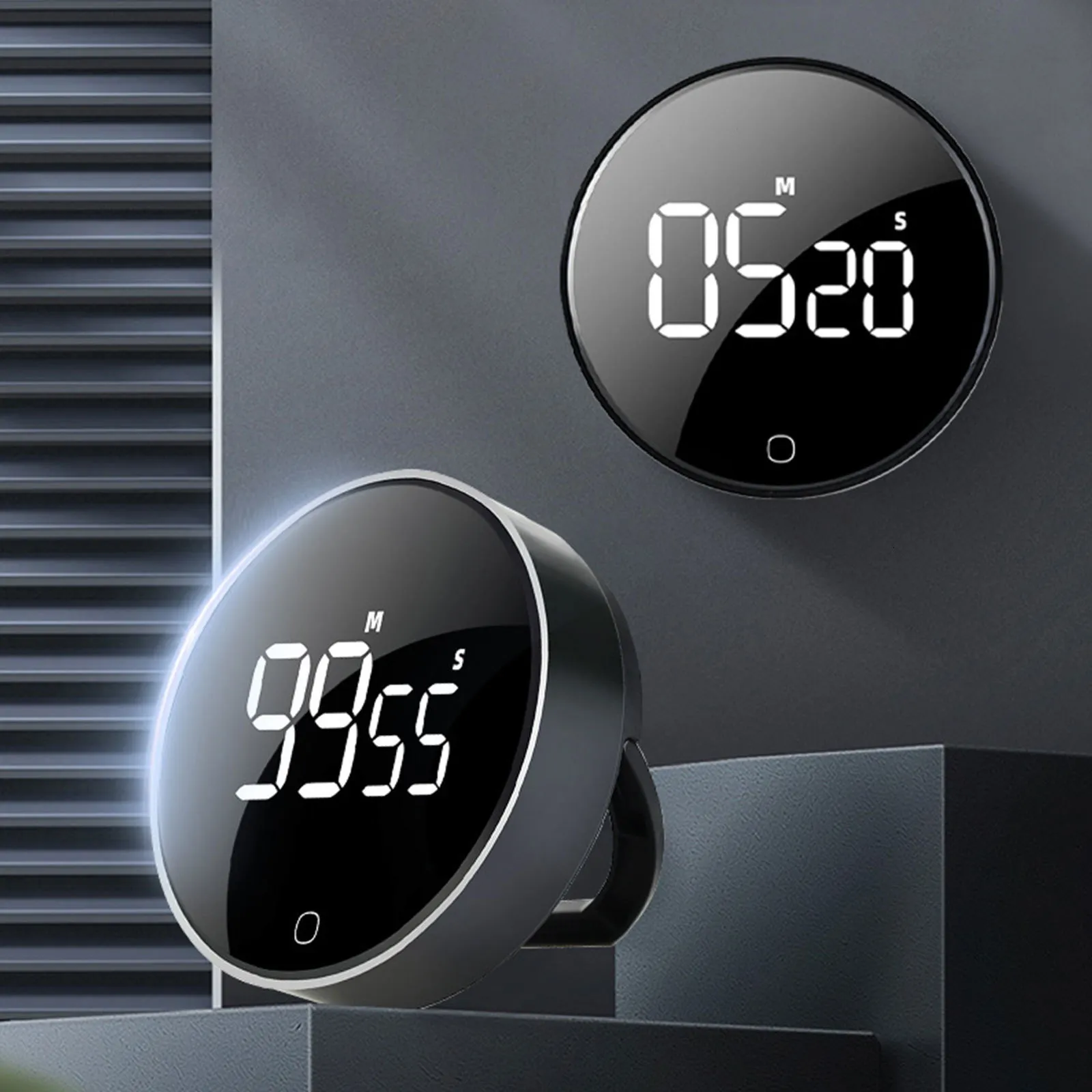 Kitchen Timers LED Digital Cooking Timer USB Rechargeable Magnetic Cooking Remind Alarm Clock 3-Level Volume Back Bracket Design Kitchen Tools 230620