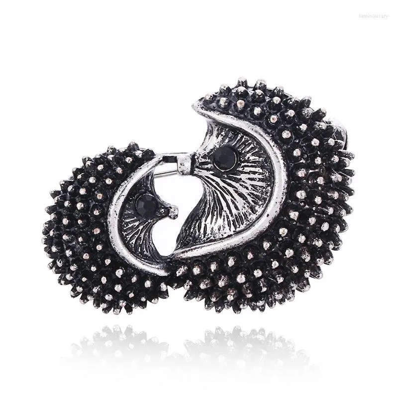 Broschen Persönlichkeit Vintage Paar Igel Pin An einen Freund senden Abzeichen Damen Stilvolles Geschenk Schmuck Accessoires