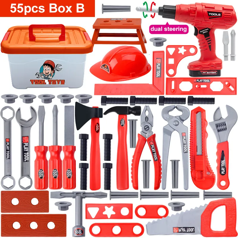 Kids Tool Set Workshop: Pretend Play Toolbox with Electric Drill ...