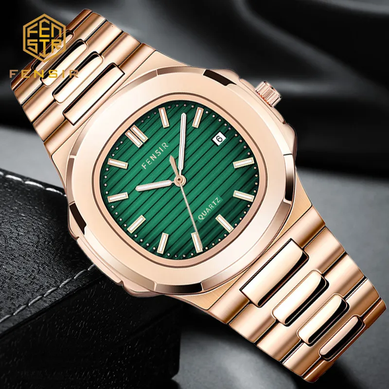 Outros Relógios Nautilus Sport Masculino Relógios Moda de Alta Qualidade Banda de Aço Dourado Quartzo Relógio de Pulso Criativo Presente Masculino Montre Homme Zegarek Meski 230619