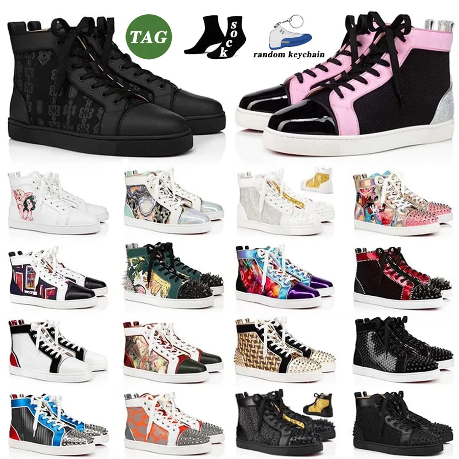 Mocassini di lusso Scarpe da corsa firmate Scarpe da ginnastica con plateau Junior Spikes Scarpe casual da donna per uomo Scarpe da ginnastica piatte con fondo glitter bianco nero Scarpe da ginnastica da esterno