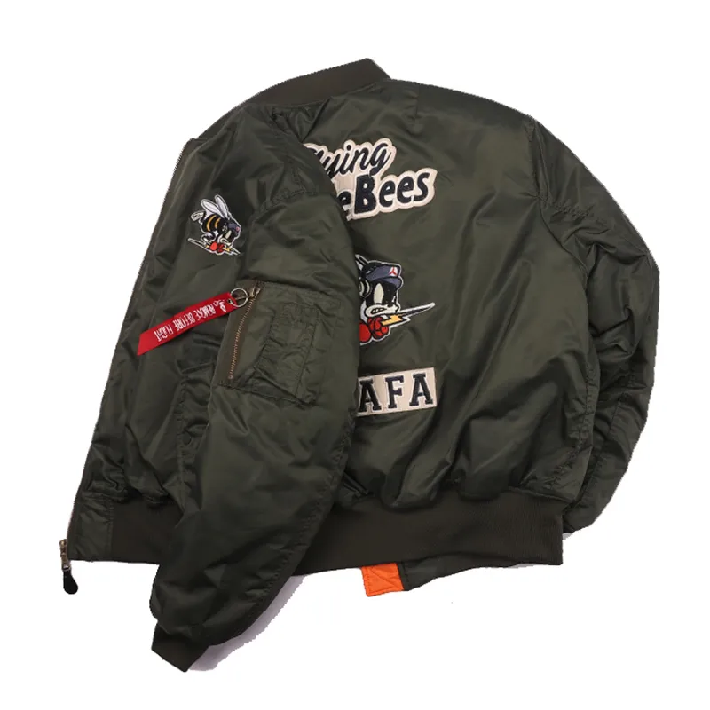 Jaquetas masculinas 2023 Chegada USAFA Moda Militar Homens Grossos Piloto Inverno À Prova de Água Puffer Bomber Casacos com Patches Bordados 230620