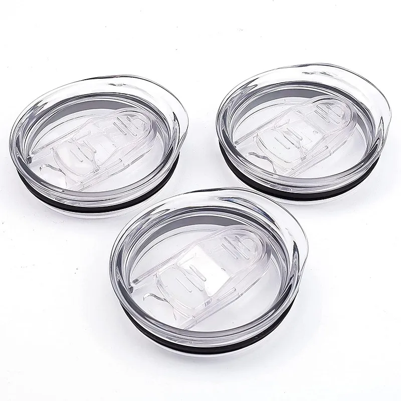 20oz 30oz Stainless Steel Tumblers Lid Plastic Seal Waterproof Drinkware Lids Mugs Cups Lid Sliding Switch Cover Cars Beer Mugs Splash Spill Proof