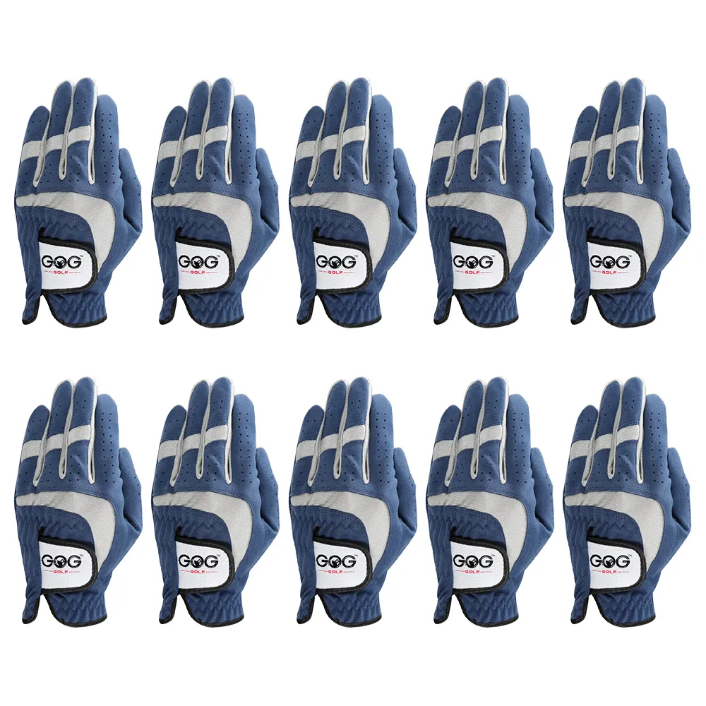 Golf Bags 10 PCS Men's Gloves Breathable Blue Soft Fabric Brand GOG Glove Left Hand Drop Ship 230619