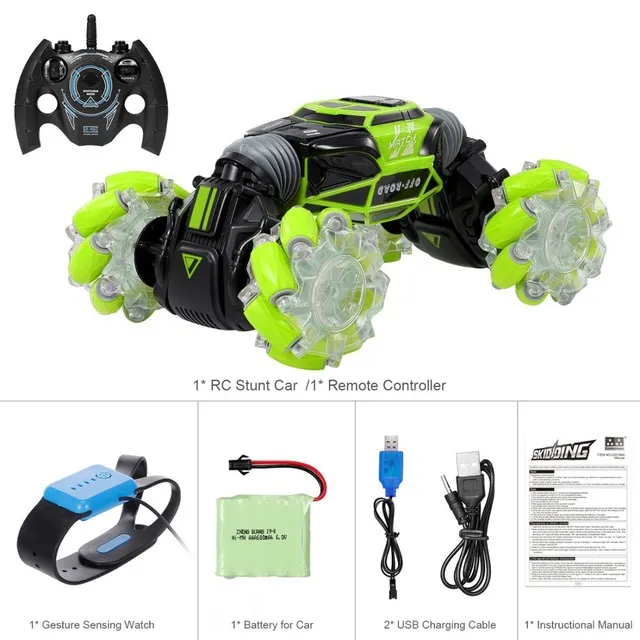Deformable 4WD RC Stunt Car With Gesture Sensor Control LED Light