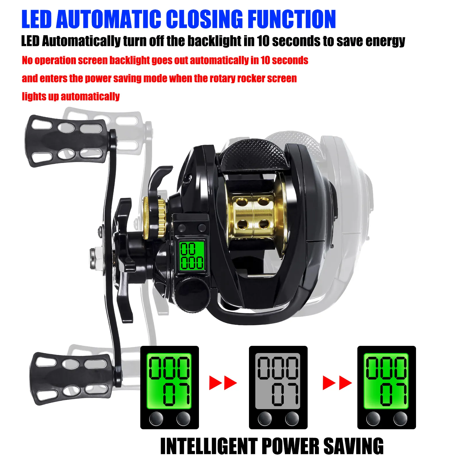 Waterproof Saltwater Baitcasting Reel With LED Screen, High Speed 7.2:1  Ratio, 10kg Drag, Casting Drum Wheel Moulinet From Bian06, $31.5