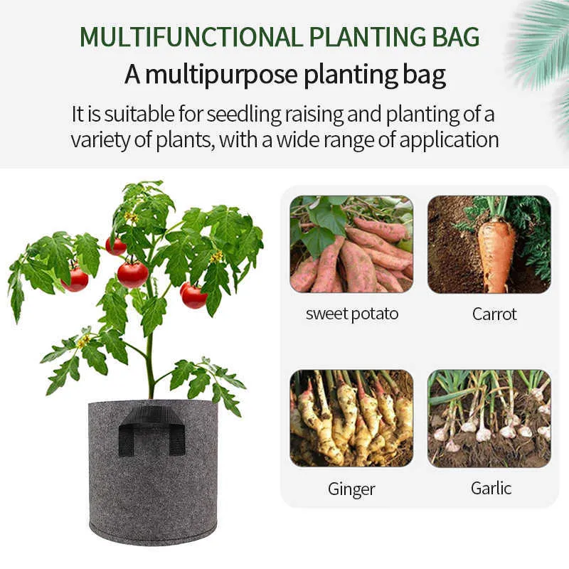 Planters Pots Tanaman Kebun Tumbuh Sayuran Pot Bunga Perkebunan DIY Kentang dengan Pegangan Taman Pot Tanaman Tumbuh