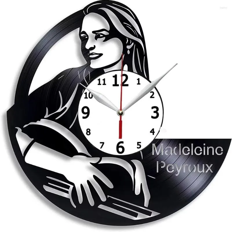 Orologi da parete Madeleine Peyroux Record Orologio compatibile 12 pollici (30 cm) Nero Idee regalo Sorpresa Amici e famiglia Compleanni