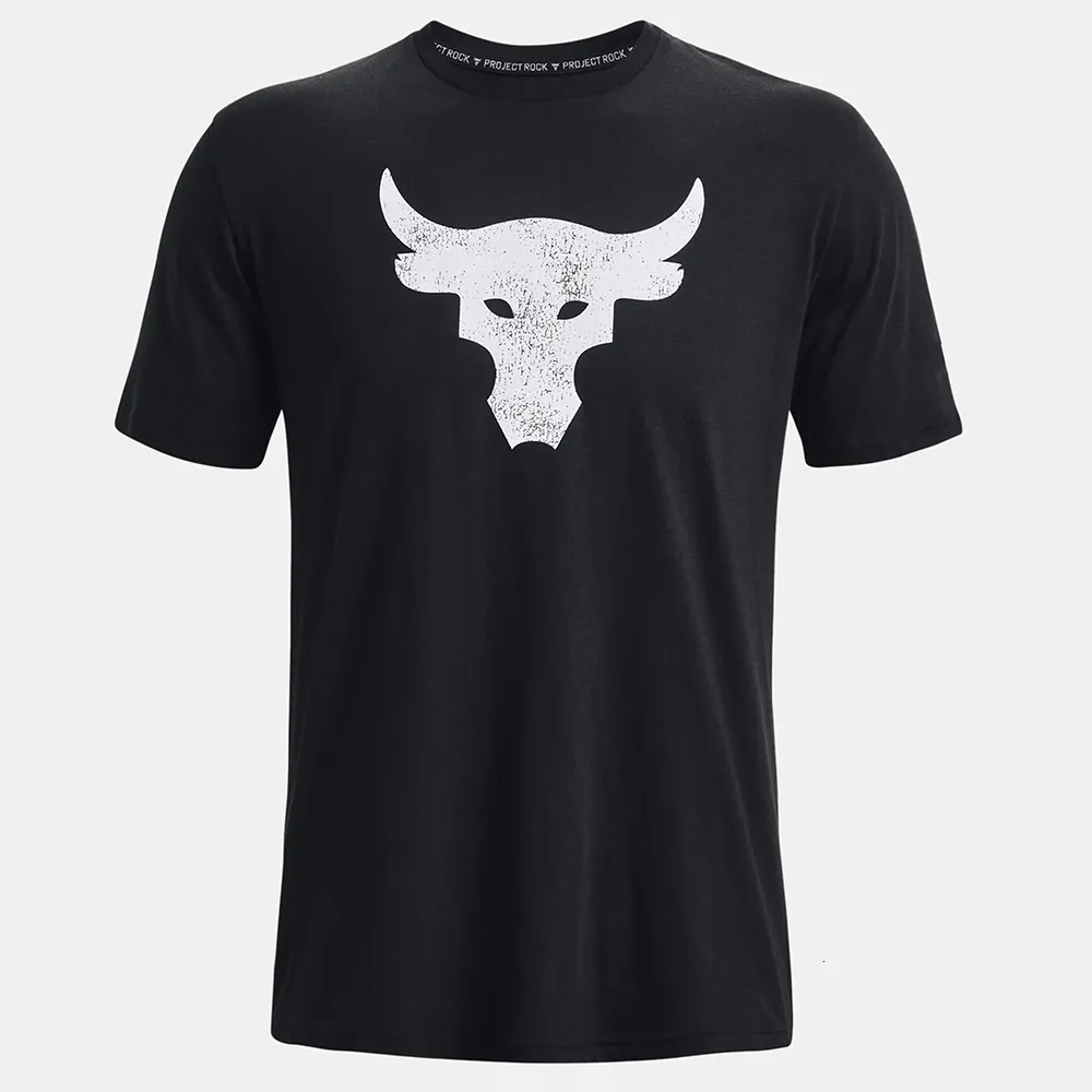 Tshirts masculins Project Rock Brahma Bull Tshirt Casual Fashion Streetwear Women Men Sportswear High Quality Sleeve Size XS 6xl Summer 230620