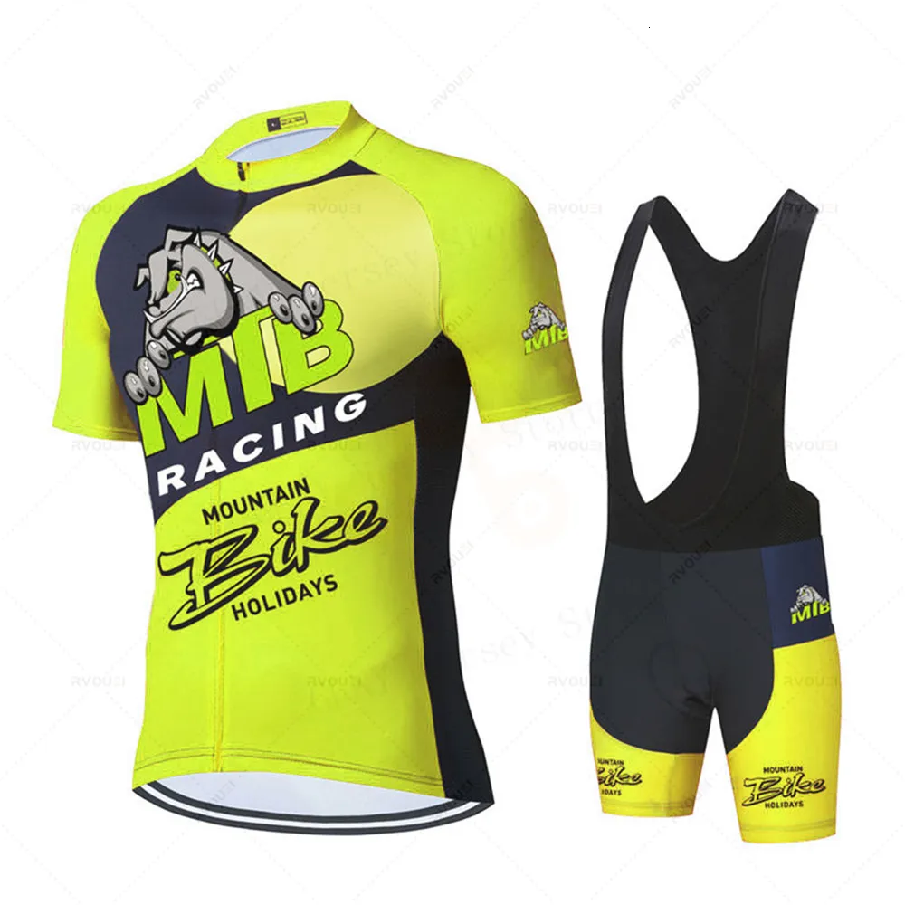 Cykeltröja sätter hunddräkt Mens Summer Mountain Bike kläder MTB Wear Bicycle Clothing Maillot Ciclismo Hombre 230620