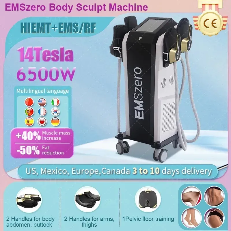 EMS Tesla EMSzero Neo 6000W 14Tesla Hi-emt Body Sculpt Machine NOVA Muscle Stimulator Shaping Equipment For Salon 2023 New