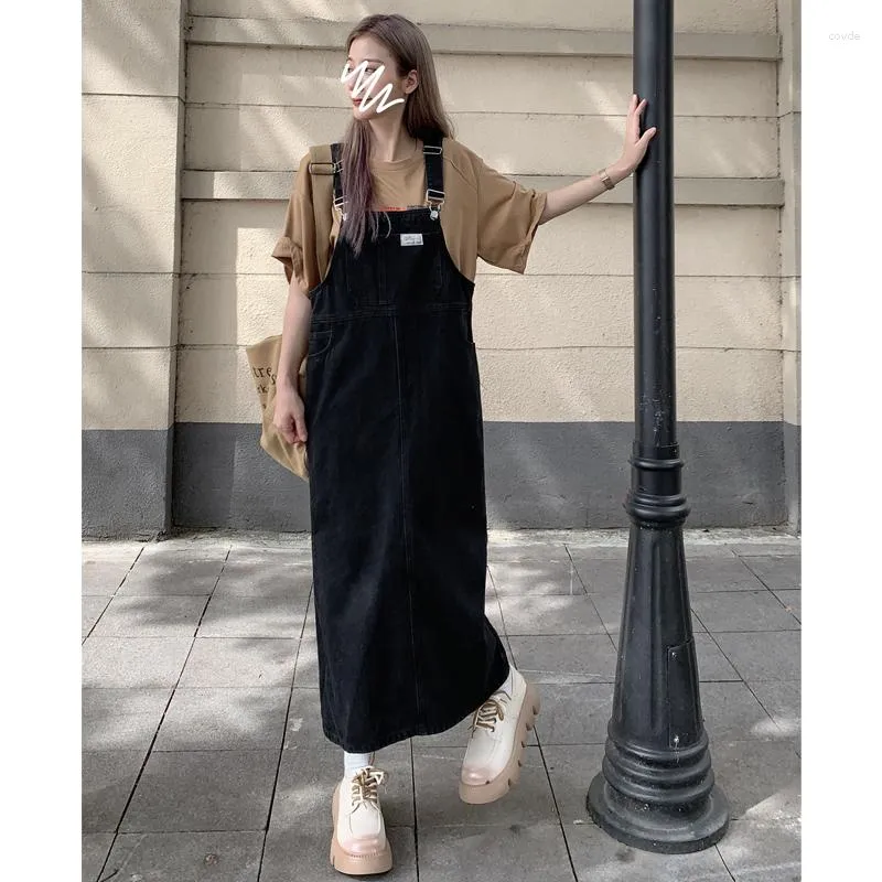 women's dungaree dress solid dress