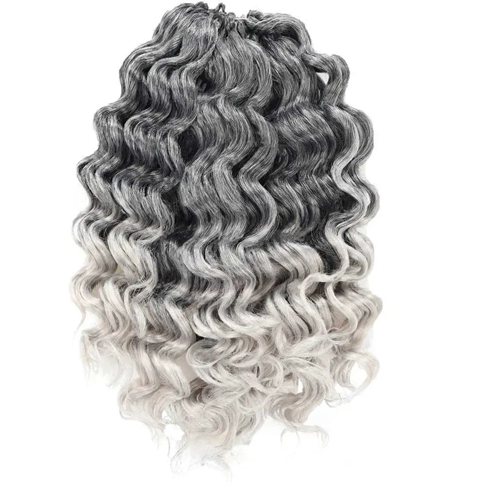 Perucas de cabelo Nxy 12 polegadas Ocean Wave crochê Ombre Orange Tranças trança sintética para mulheres negras 230619