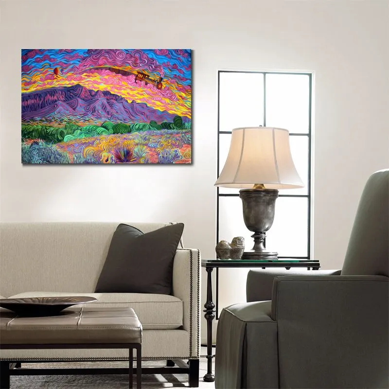 Abstract Landscape Canvas Art Sunrise Oil Painting Handmade Impressionistic Artwork