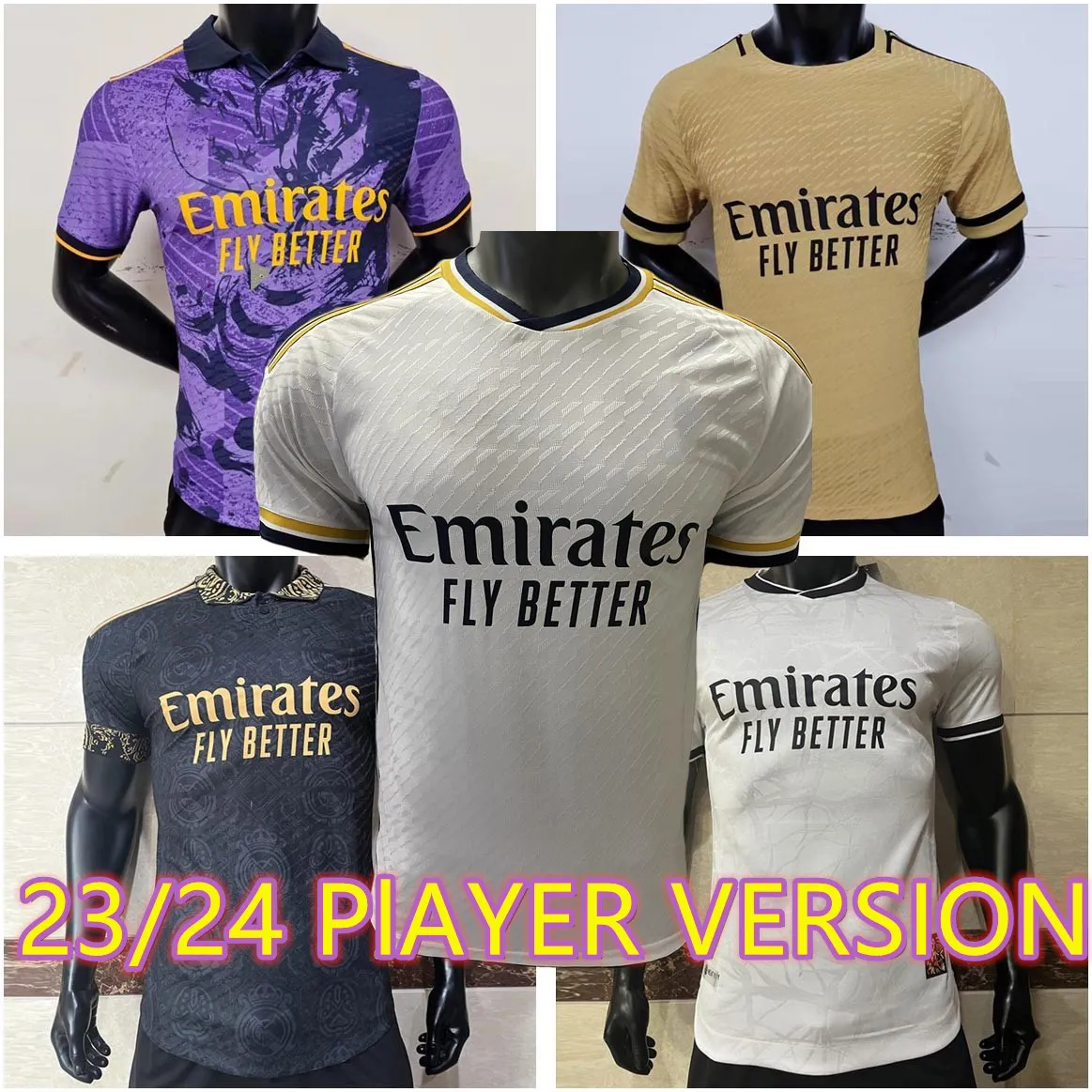 2023 2024 VINI JR BELLINGHAM SOCCER JERSEYS REALMADRID PLAYER VERSION RODRYGO CAMAVINGA TCHOUAMENI VALVERDE MODRIC ALABA CAMISETA KROOS Fotbollströja