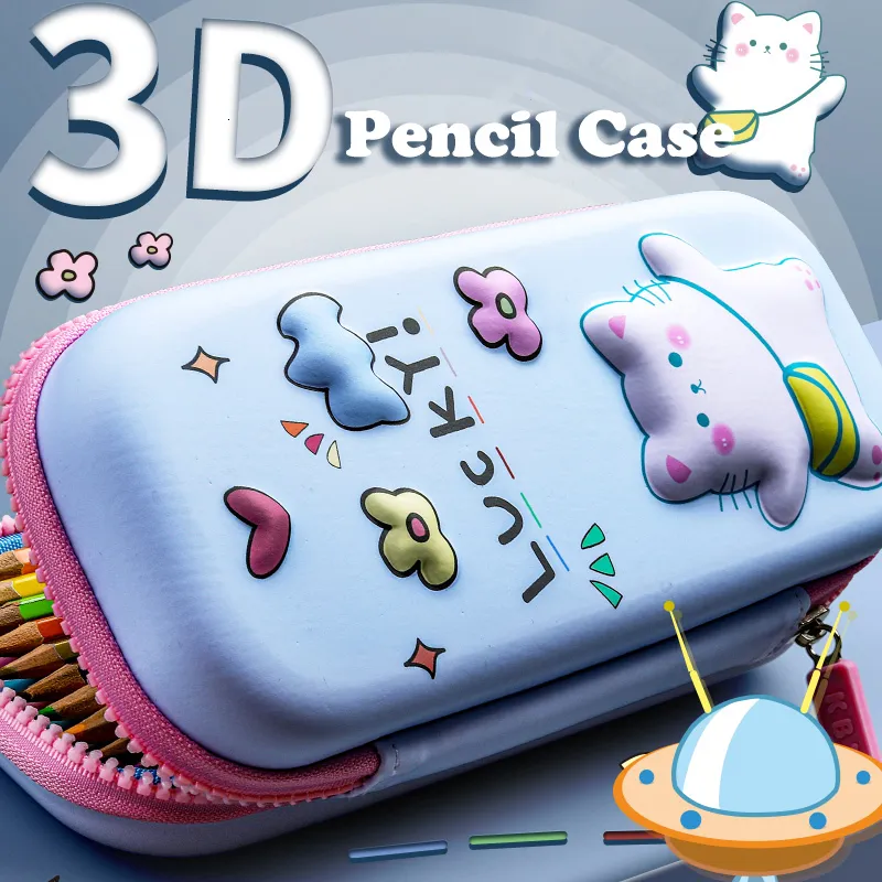 Étuis à crayons 3D Kawaii Trousse à crayons Grande capacité Licorne Organisateur Mignon Pouch Boxes pour Filles École Fournitures de Bureau Étudiants Papeterie 230620