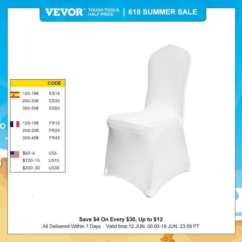 Chair Covers VEVOR 50 Wedding Spandex Stretch Slipcover For
