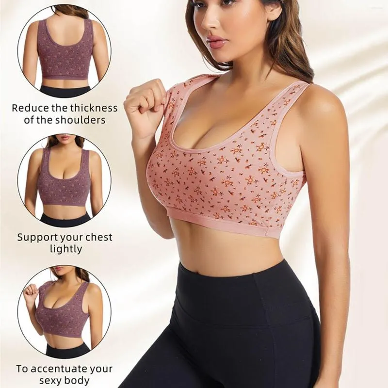 Tenue de yoga femmes sans anneau en acier soutien-gorge de sport confortable avec sous-vêtements rembourrés fond beauté dos gilet