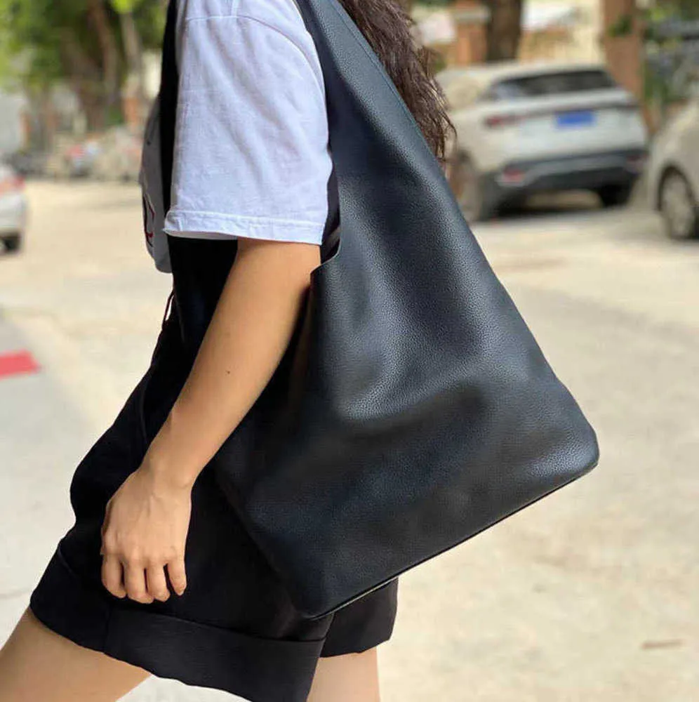 Designer Bags High end the row minimalist style lychee patterned cowhide shoulder with large capacity soft leather carrying nun female French minority