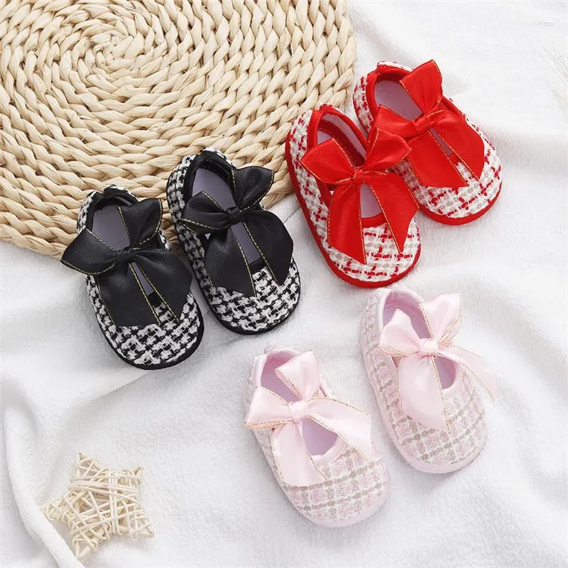 İlk Yürüyüşçüler Kız Bebek Yumuşak Toddler Ayakkabı Bebek Bowknot Günlük Prenses