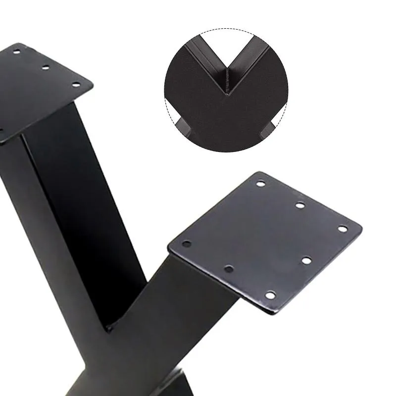 Patas de mesa de centro de 16 pulgadas de ancho, patas de metal para mesa,  base de acero industrial moderno negro para sala de estar o al aire libre