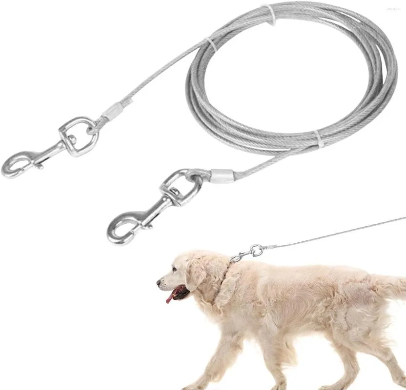 Colliers pour chiens Câble d'attache robuste pour chiens - Attache réfléchissante de 3 mètres jusqu'à 100 lb Laisse de plomb extérieure pour animaux de compagnie Gr