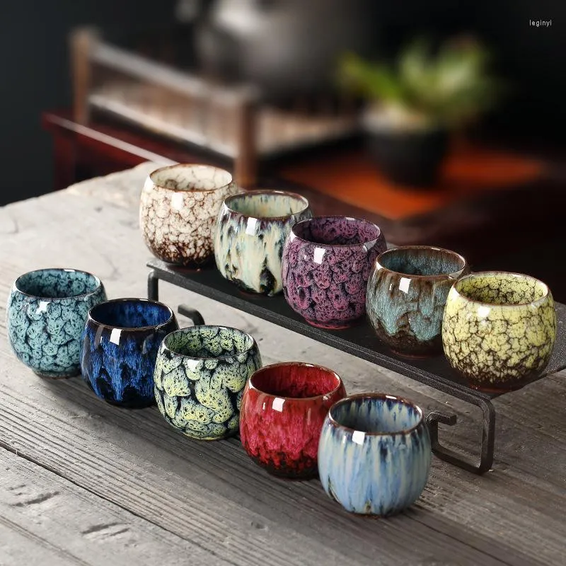 Cups Saucers 1PC Kiln Change China Ceramic Cup Porcelain Tea Pottery Drinkware Tableware Coffee Mug Wine Mugs Wholesale