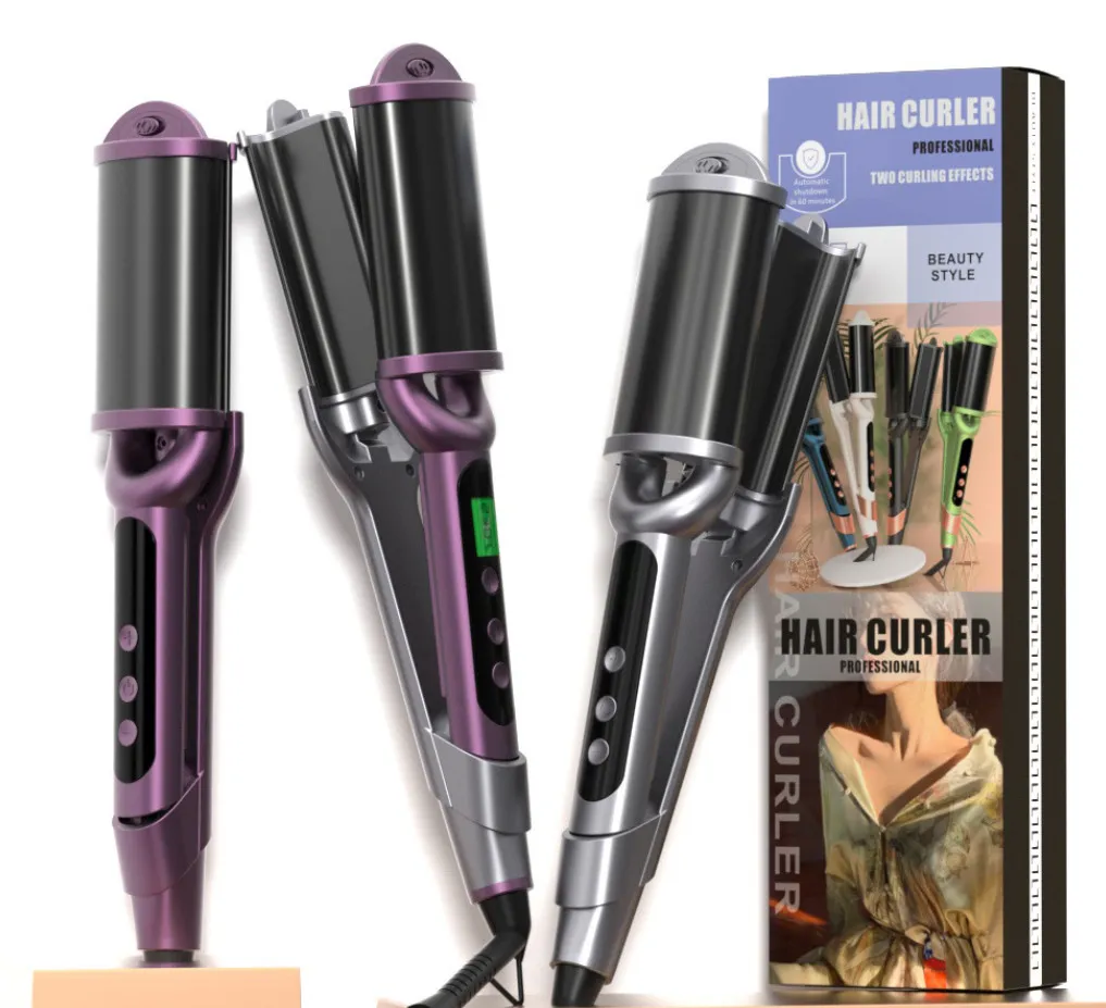 Two-in-One Curling Iron with Wave and Convex Clamp, Temperature Control, Instant Noodle Egg Roll Style, Multiple Styles Available, Perfect for All Hair Types