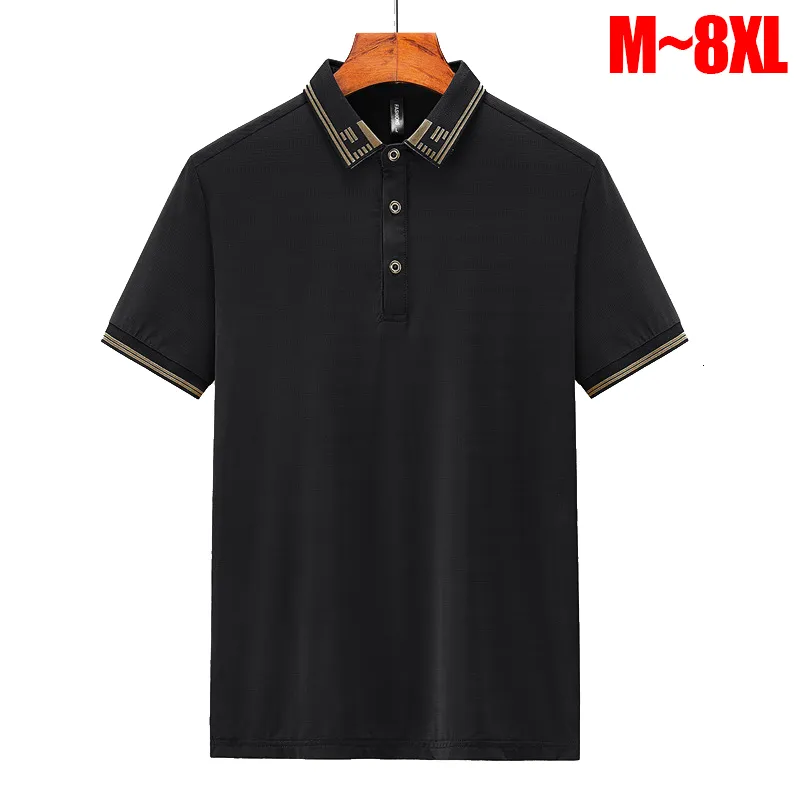 Men's Casual Shirts Clothes Big Size Men Polo Short Sleeve Breathable Golf Wear Tee Shirt Male 8xl 7xl Large Plus Designer Fashion 230620