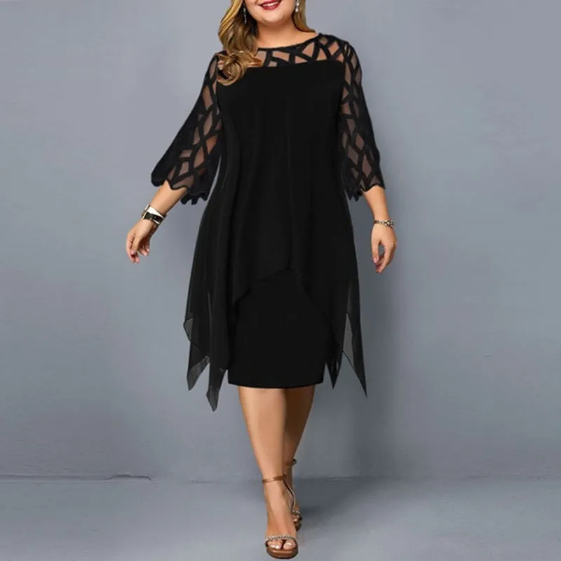 2022 Spring Plus Size 6XL Women Lace Dress Dress Mest Birthday Brust Party Dress Sexy Clubwear Summer Clothing for