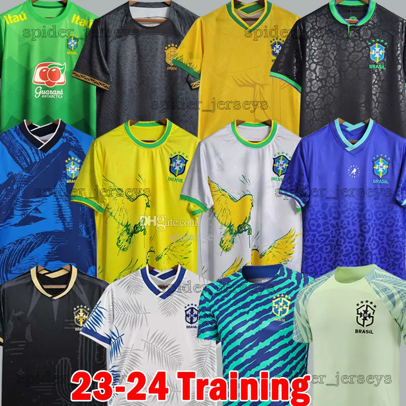 23 24 Brazils Soccer Jerseys Ronaldinho VINI JR 2023 2024 Brasil Training  POLO RIVALDO PELE RICHARLISON KAKA G. JESUS CASEMIRO ANTONY Men Uniforms  Football Shirts From Spider_jerseys, $5.82