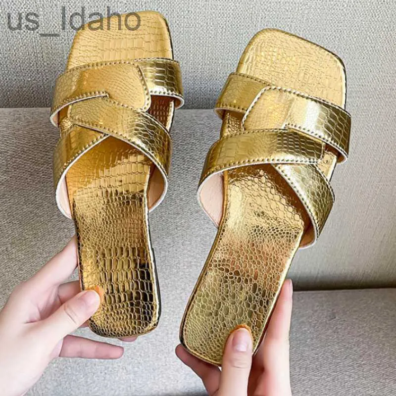 Slippers Women's Slippers 2023 Summer Outdoor Beach Shoes New Fashion Roman Women Flat Slippers Ladies Casual Slides Plus Size Sandals J230620