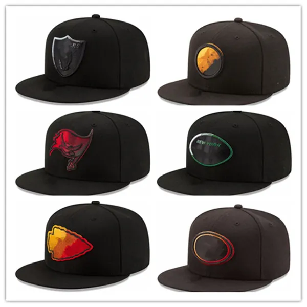 Fotboll snapback hattar svart färg dim cap snapbacks justerbar mix match beställ alla kepsar toppkvalitet hatt