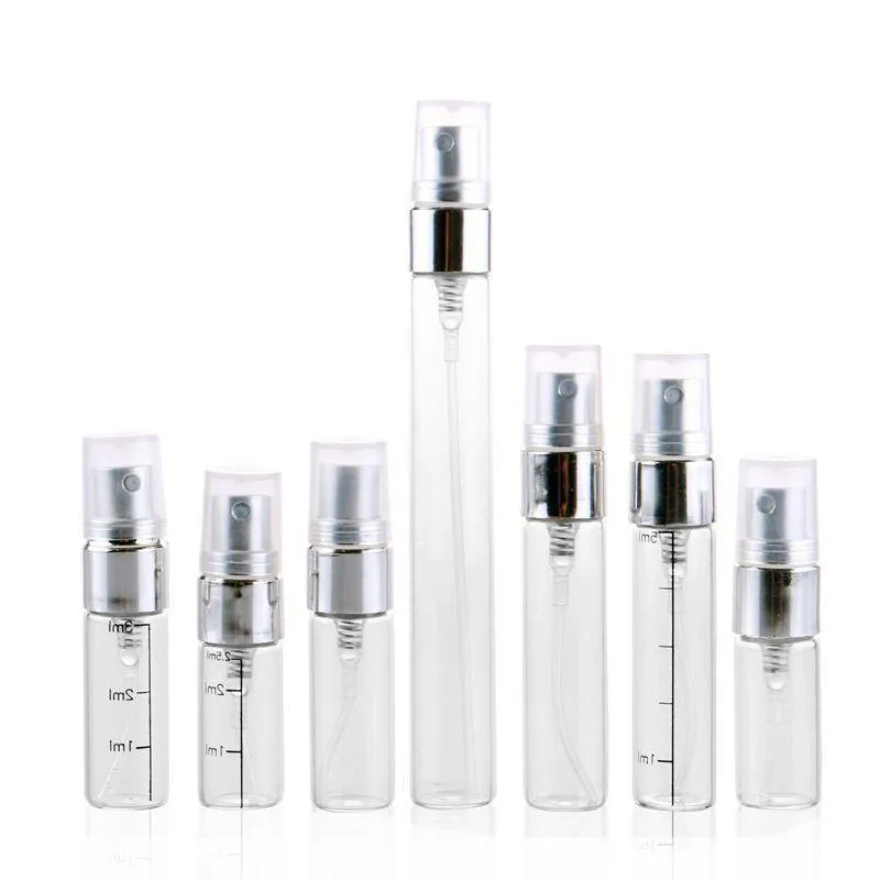 2ml 3ml 5 ml przezroczysty przenośny spray butelki Perfume szklane butelki fiolki napełnione perfumy Atomizer Podróż F409 Tikju