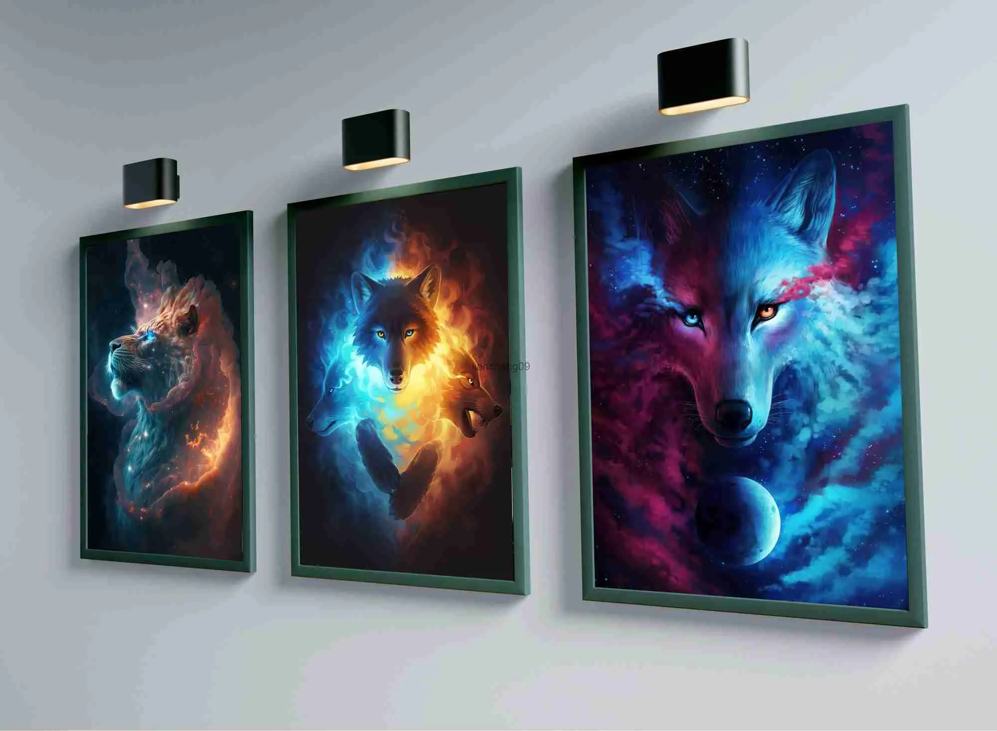 Abstract Animal Wall Decor Poster Prints Modern Popular Wolf Lion Fox Home Decoration Canvas Painting Living Room Mural Pictures L230620