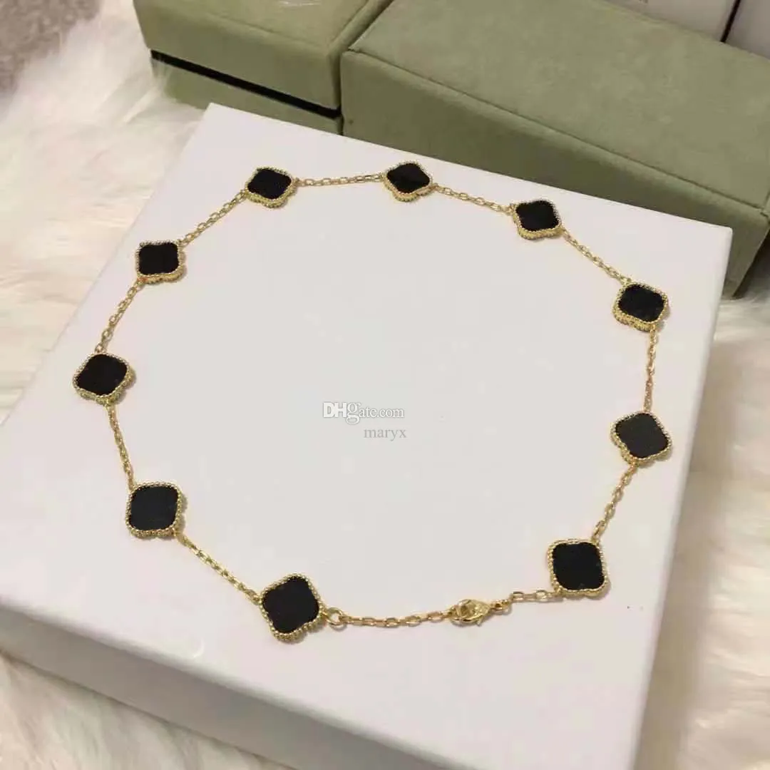 Designer Van Clover Pendant Halsband Luxury Four-Leaf Charm Necklace Women Flower Jewelry Woman Choker 545
