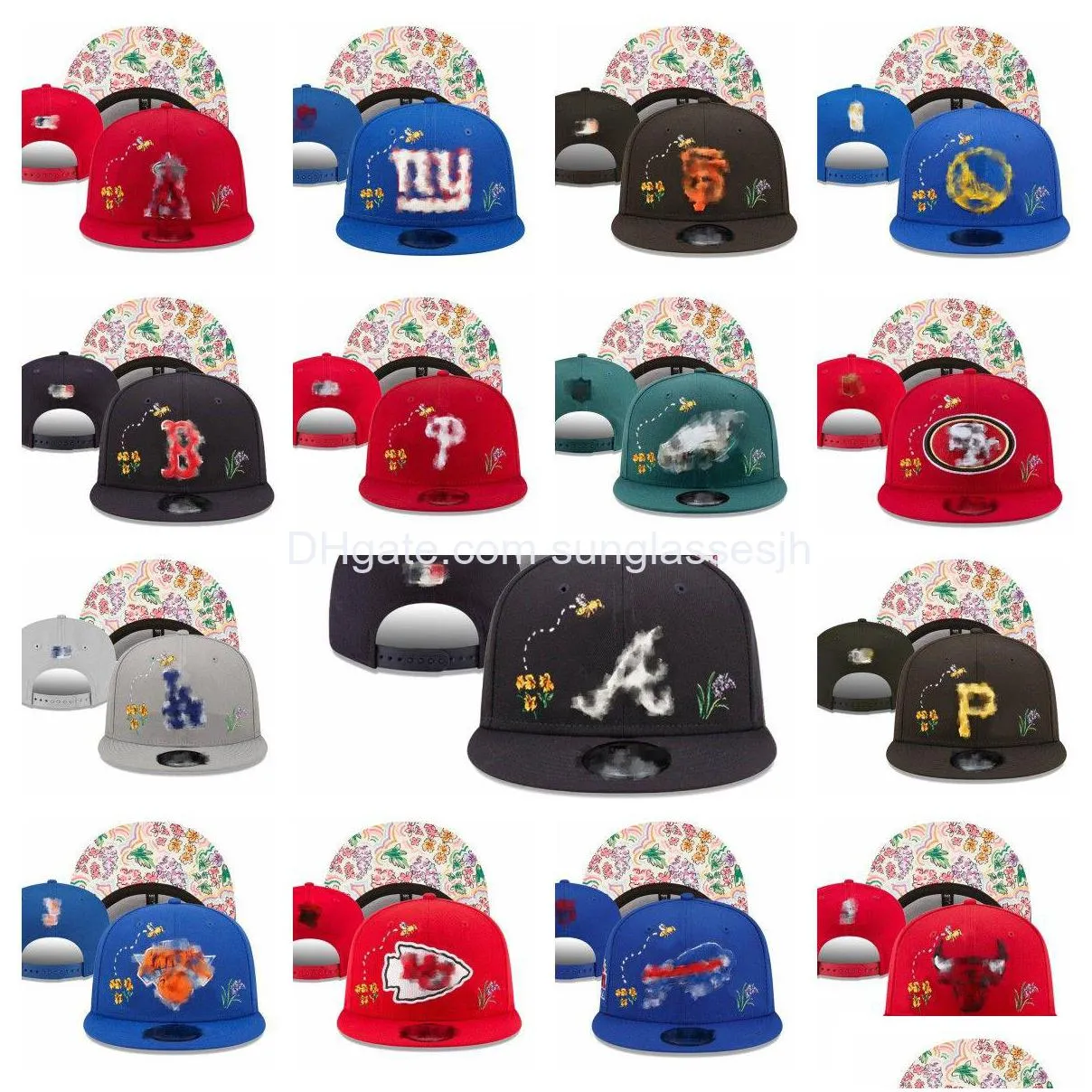 ボールキャップ刺繍スナップバック帽子すべてのチームロゴエストデザイナースポーツADTホッケーフレックスメッシュビーニーフィットハットコットンフットボールヒップH DHKUE