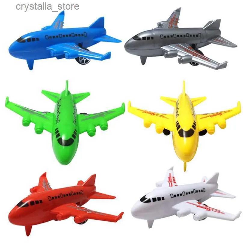 6pcs/set 귀여운 풀 뒤로 비행기 모델 장난감 아이 베이비 미니 미니 다채로운 만화 비행기 보드 게임 어린이 Xmas 선물 l230518